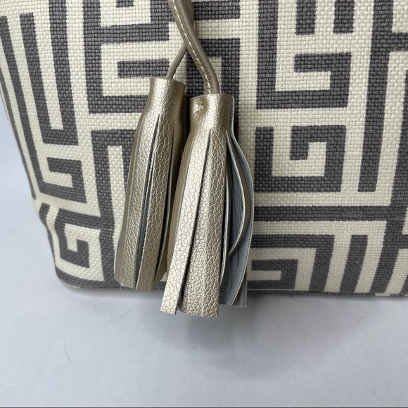 NWOT Spartina 449 Greek Key Island Linen Tote - Picture 3 of 15